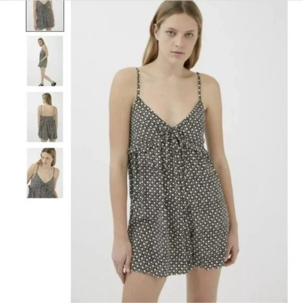 Urban Outfitters Mara Brown Geometric Lightweight Loose Romper, S